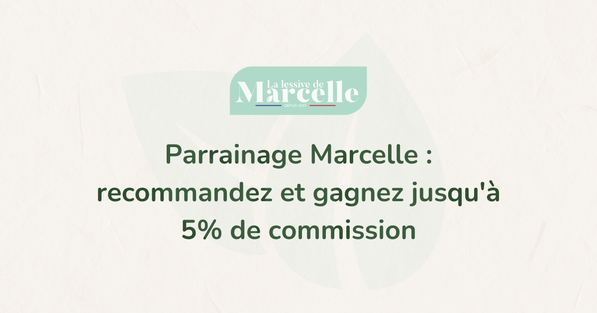 Exploitants et installateurs de laverie automatique : rejoignez le programme de parrainage La Lessive de Marcelle et touchez 5% de commission sur les 3 premières commandes de vos filleuls. 100% français.